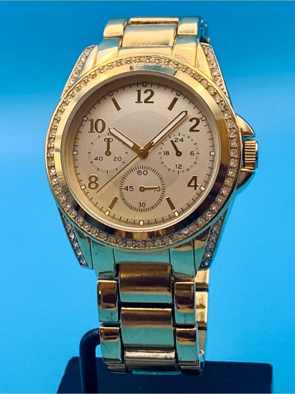 Men’s Women’s Unisex Quartz Wristwatch Crystals Faux Subdials Works New Battery
